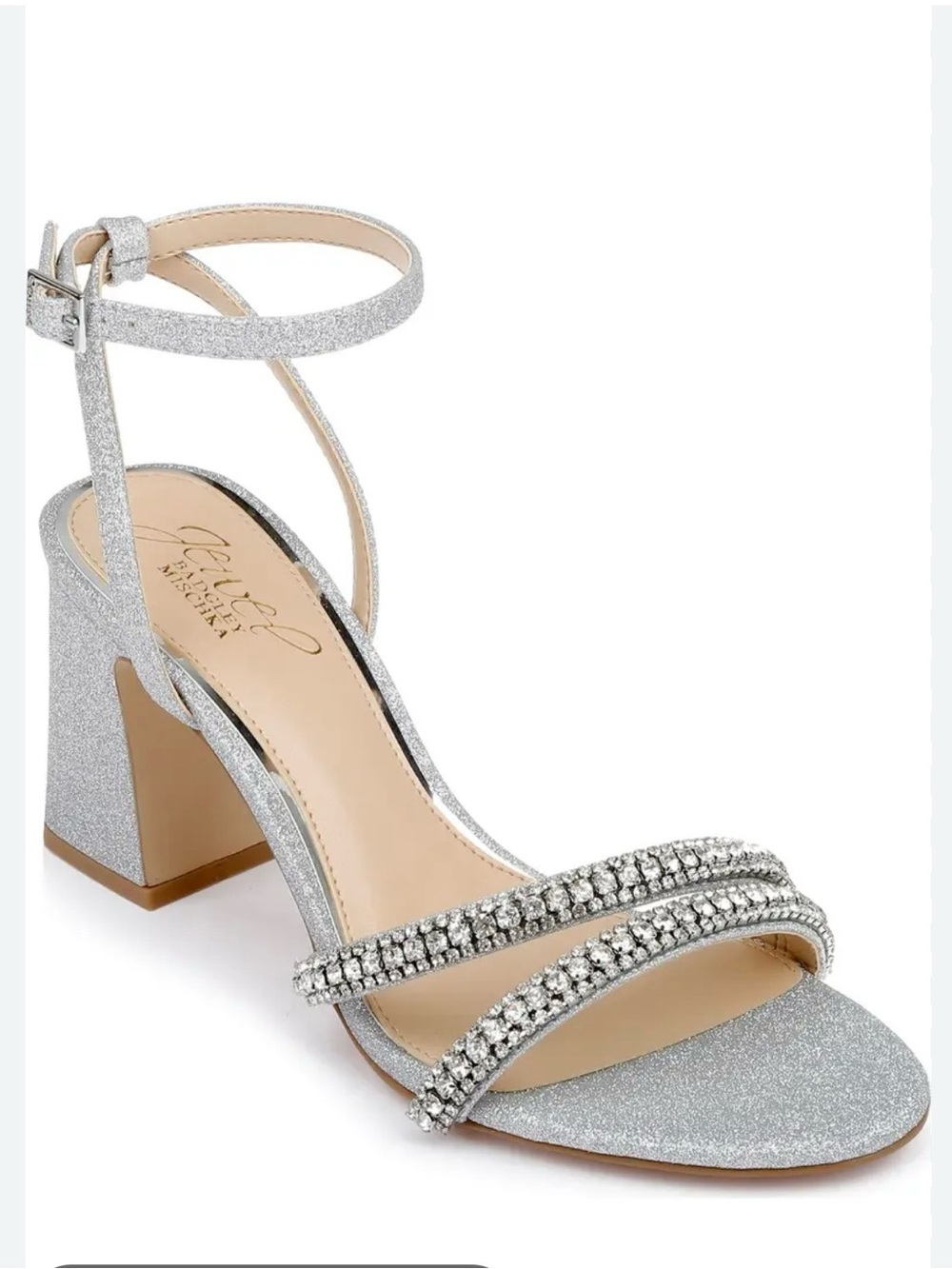 Jewel Badgley Mischka-,Dazzling and Elegant Silver Rhinestone Heels ! ✨✨